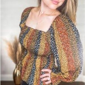 Sugar Fox Multicolor‎ Striped Women's Top size small